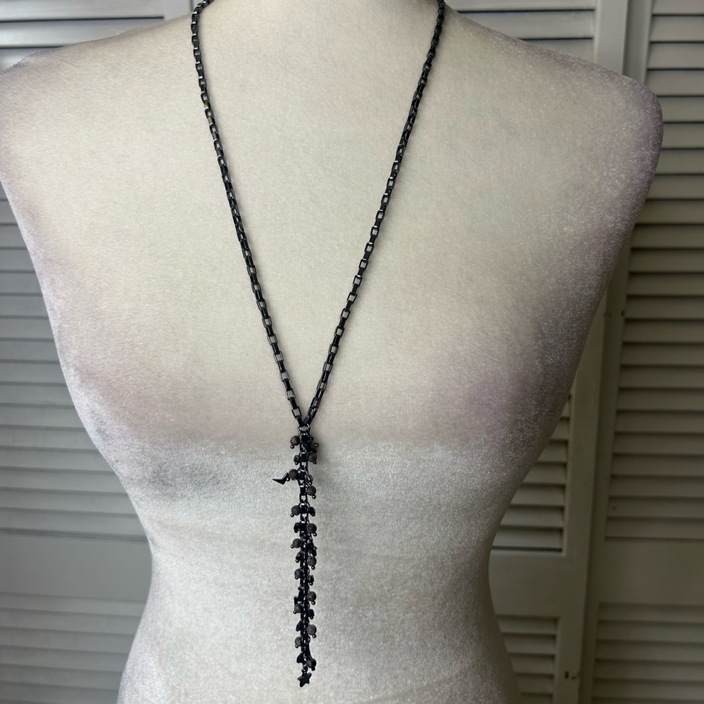 Marlyn Schiff Elegant Gun Metal Necklace - Picture 1 of 4
